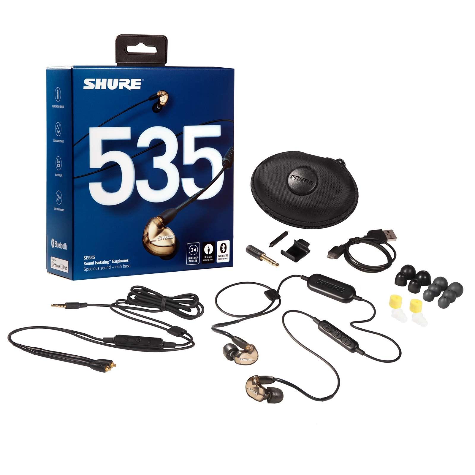 【正規通販】 Shure IDJNOW | Bluetooth & Mic with Earphones Bronze SE535-V+BT1 イヤホン