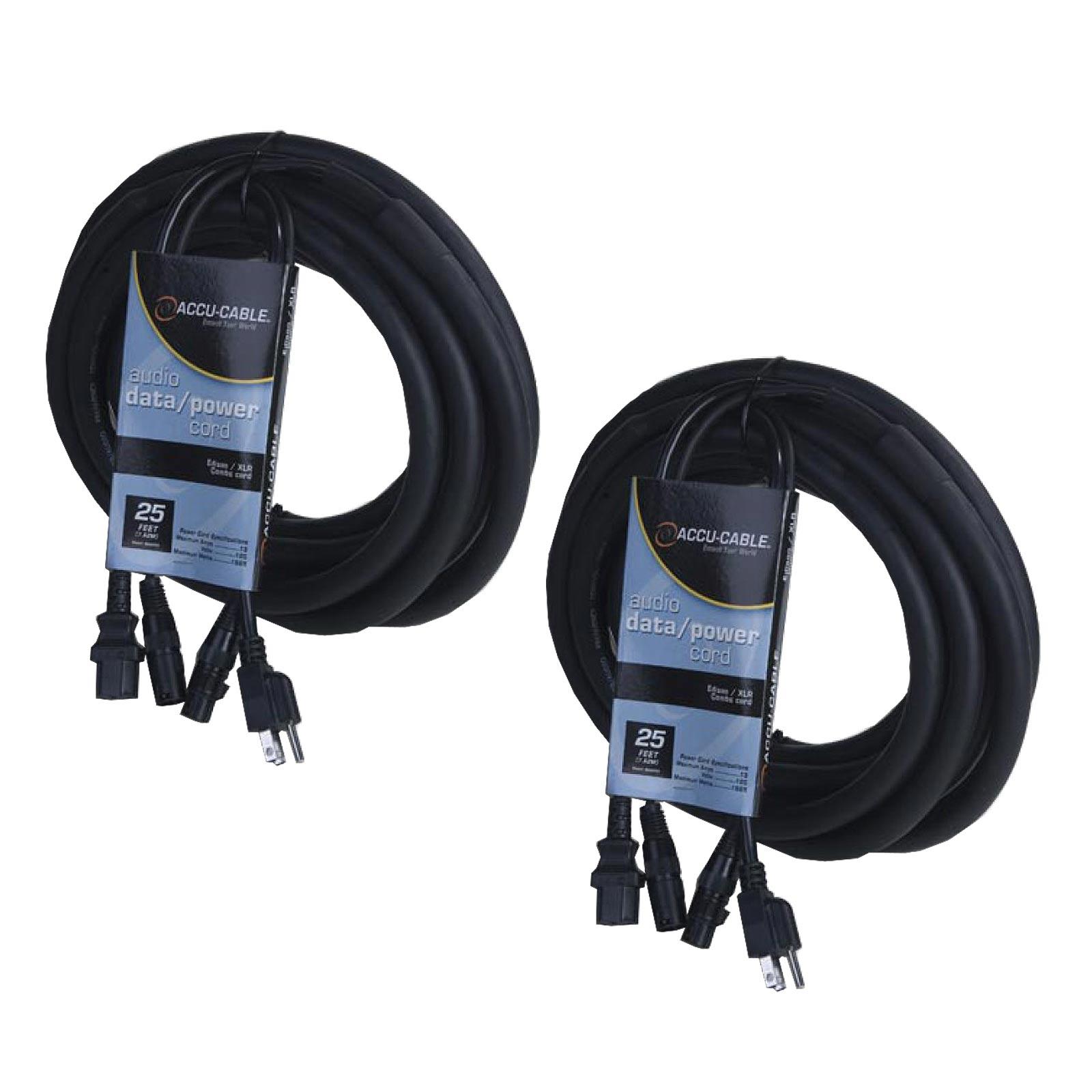 2) American Audio SKAC25 25FT XLR/IEC Combo Cables | IDJNOW