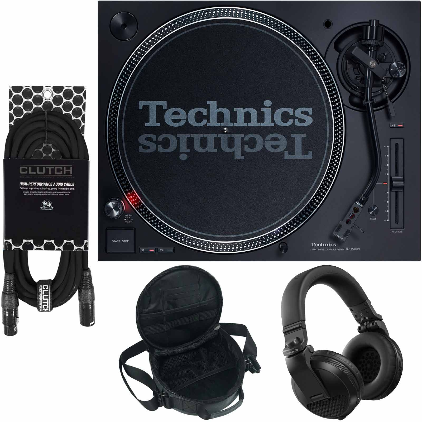 Technics SL-1200MK7 Turntable & Black Headphones | IDJNOW