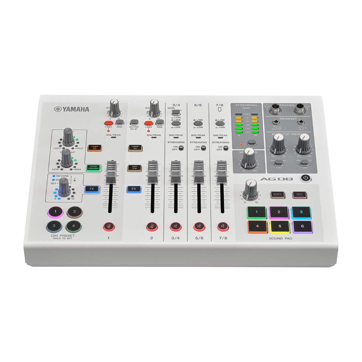 Yamaha Pro Audio AG08 White Live Streaming Mixer | IDJNOW