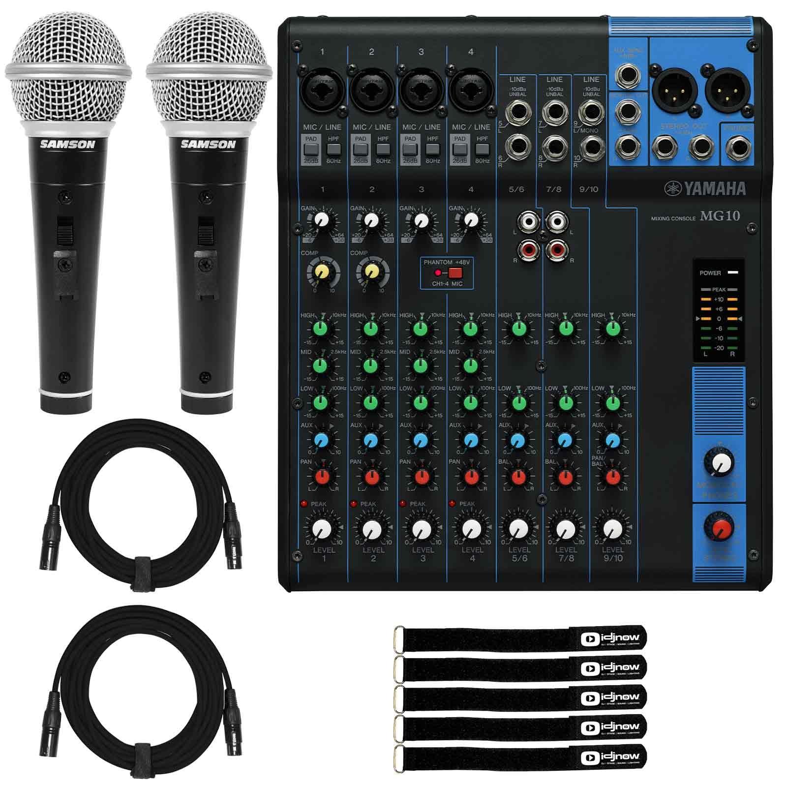Yamaha MG10 10-Input Stereo Mixer with Mics Pack | IDJNOW