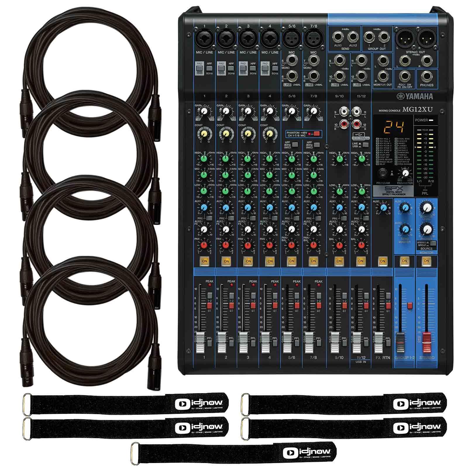 Yamaha MG12XU 12-Input Four Bus Mixer with Cables | IDJNOW