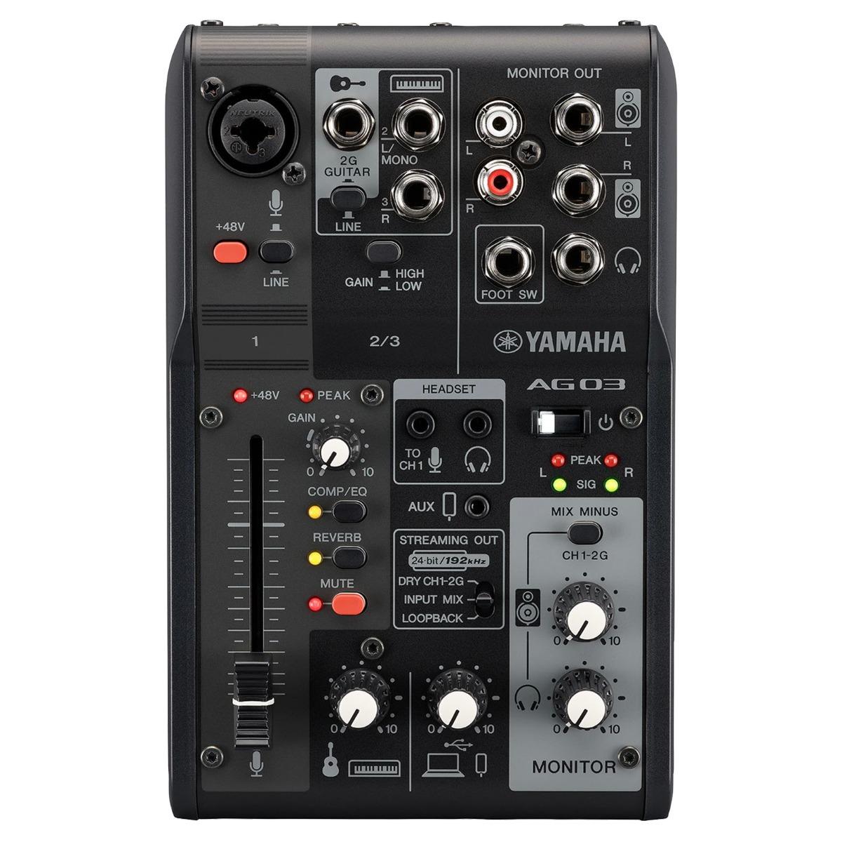 YAMAHA AG03MK2 B ブラック オーディオインターフェース Yamaha Pro Audio AG03MK2-B Black Mixer/Interface | IDJNOW