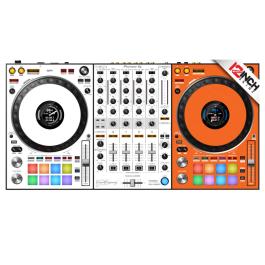12 Inch Skinz DDJ-1000SRT Orange & White Overlays | IDJNOW