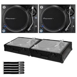 2x Pioneer DJ PLX-1000 Turntables with Black Cases | IDJNOW