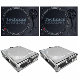 2) Technics SL-1200MK7 Direct Drive Turntables with Cases