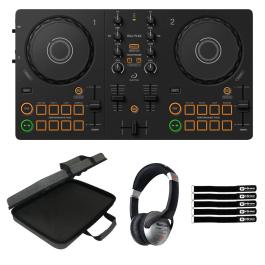 AlphaTheta DDJ-FLX2 DJ Controller with Case & Headphones