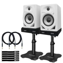 Pioneer DJ DM-50D White Monitors with Desk Stands | IDJNOW