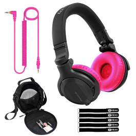 Pioneer DJ HDJ-CUE1BT Black Headphones with Pink | IDJNOW