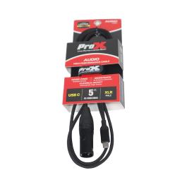 ProX XC-USBCXM05 5 FT USB-C to XLR-M Audio Cable