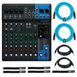 Yamaha MG10XU 10-Input Stereo Mixer & Blue Cables | IDJNOW
