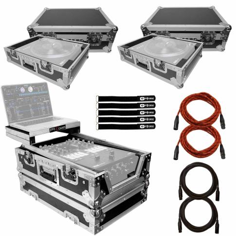 11" Rane 72 DJ Mixer Road Case with (2) Rane Twelve 12 Motorized Control System Road Cases & Cables Package