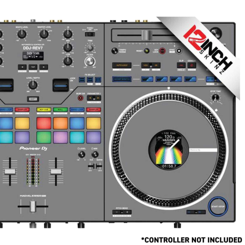 12 Inch Skinz (14) Piece Gray Pioneer DDJ-REV7 Kit | IDJNOW