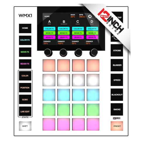 12 Inch Skinz White/Black (5) Piece Kit for American DJ Wolfmix WMX1 Banner