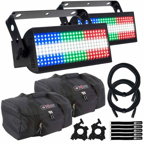 American DJ JOLT 300 High Powered Multi-Use LED Strobe Fixtures with Carry Cases Duo Package