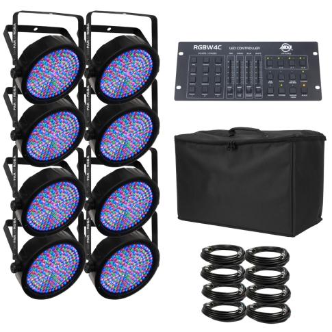 (8) Chauvet DJ SlimPAR 64 RGBA & ADJ RGBW4C Package