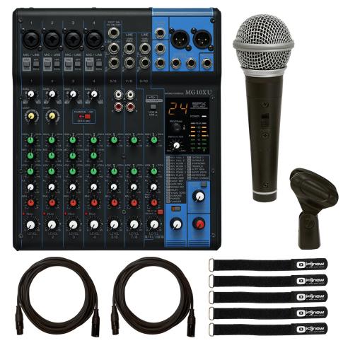 Yamaha MG10XU 10-Input Mixer with Microphone Package | IDJNOW