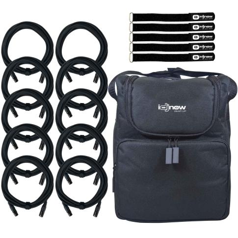 (10) 10FT Sure-Fit DMX Connecting Cables with Accessory Case