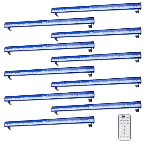 (10) American DJ ECO UV Bar Plus IR Black Lights