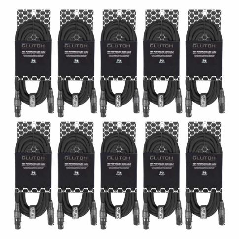 (10) Clutch 10' Sure-Fit XLR Microphone / Speaker Cables Main