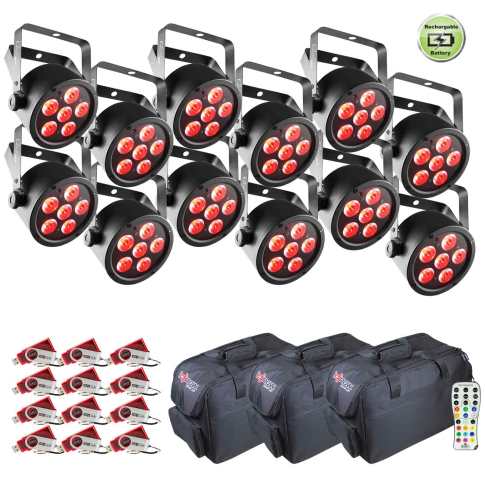 (12) Chauvet DJ EZpar T6 USB LED Wash Lights & DMX Transceivers