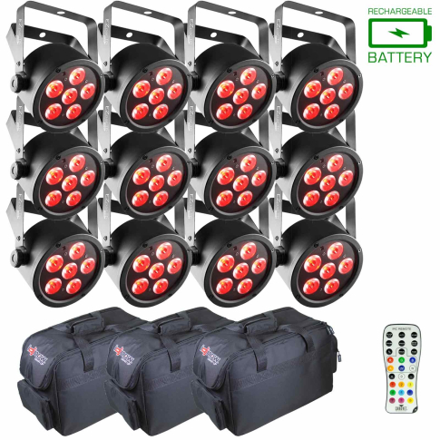 (12) Chauvet DJ EZpar T6 USB LED Wash Lights Package