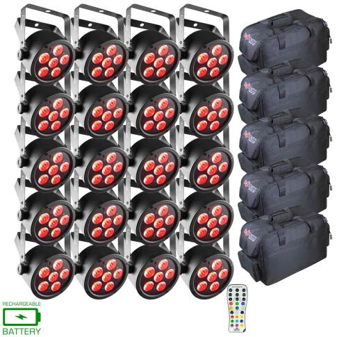 (20) Chauvet DJ EZpar T6 USB LED Wash Lights Package