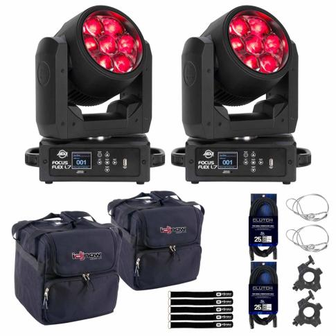 (2) American DJ FOCUS-FLEX-L7 Moving Head Luminaires with Cases