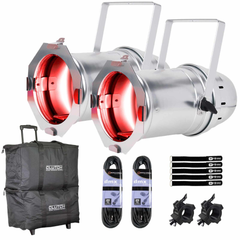 (2) American DJ PAR ZP120 RGBW COB LED Par Cans with Carry Bags