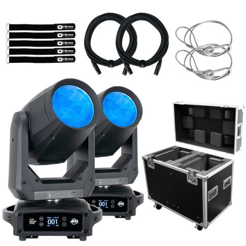 (2) American DJ Vizi Beam 12RX Beam Moving Heads with Lighting Case