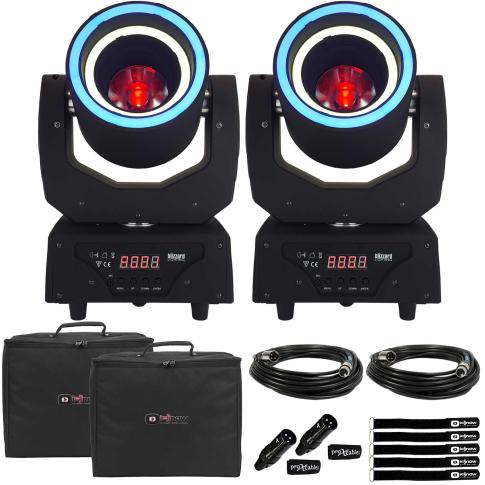 (2) Blizzard Lighting Hypno Beam LED Moving Head Lights with Bags