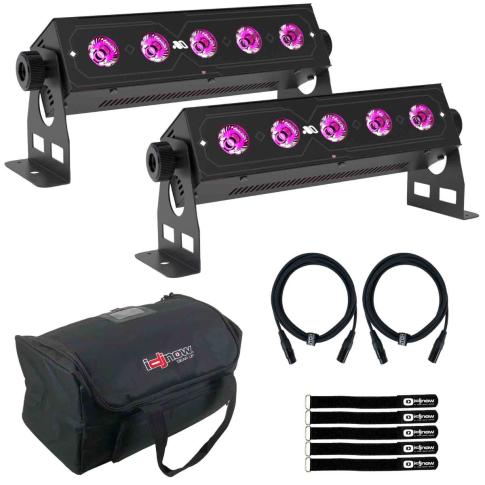 (2) Blizzard Lighting Mikrokassette Mighty LED Wash Fixtures with Bag