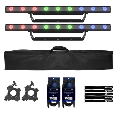 (2) Chauvet DJ COLORBANDH9ILS Hex-Color LED Strip Lights with Gear Bag
