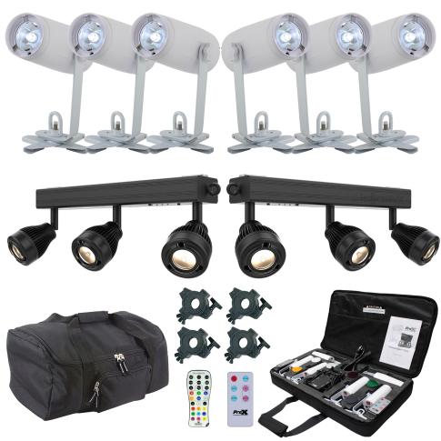 (2) Chauvet DJ EZ Bar Battery-Powered Pin Spot Light Bars with All-In-One Pinspot Lighting System Package