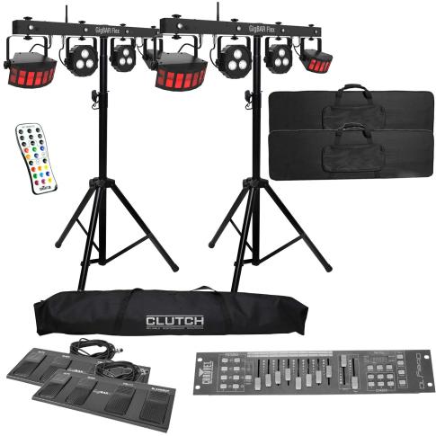 (2) Chauvet DJ GigBar Flex Lighting Systems with Stands & Controller