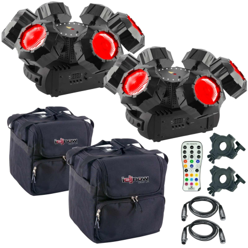 (2) Chauvet DJ Helicopter Q6 Rotating Multi-Effect Lights with Cases