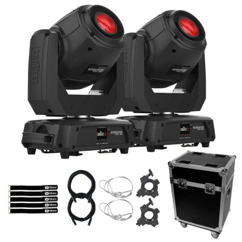 (2) Chauvet DJ INTIMSPOT360X LED Moving Heads with Carrying Case