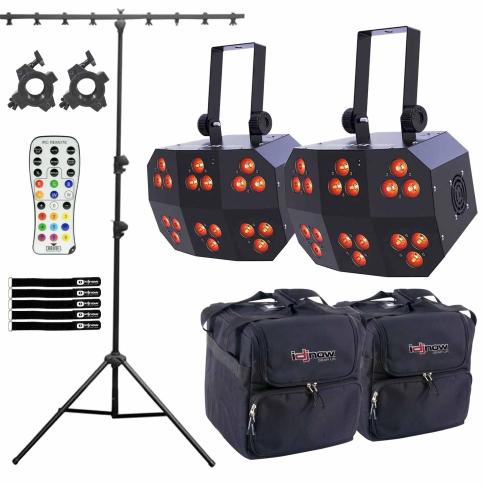 (2) Chauvet DJ Wash FX Hex Effect Lights with Tripod Stand & Cases
