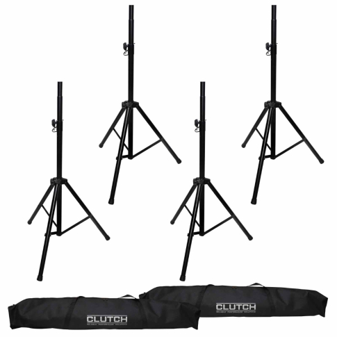 (2) Clutch CL-STPACK Heavy Duty Tripod Speaker Stand Sets with Bags