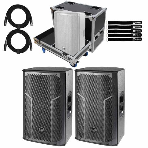 (2) DAS Action-512A 12" Active 2-Way Studio Speakers with Flight Case
