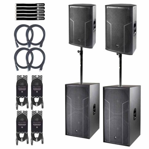 (2) DAS Action-515A 15" Active Speakers with ACTION-S218A Subwoofers