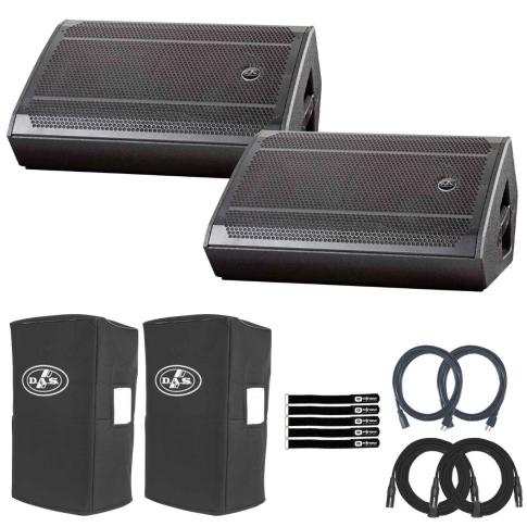 (2) DAS Action-M512A Active Stage Monitor Speakers with Covers
