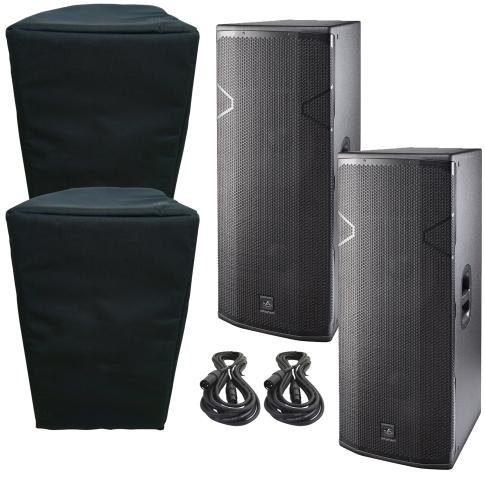 (2) DAS Vantec 215A 15" Three-Way Powered Speakers and Covers Package