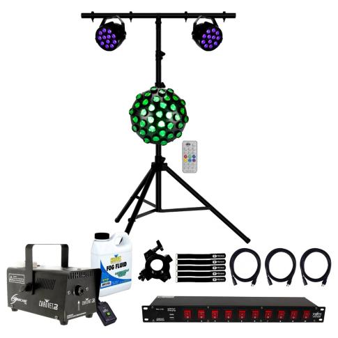 (2) Eliminator Mini Par UV LED Par Lights with Contour Effect Lighting