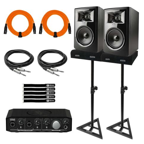 (2) JBL 306P MkII 6" Monitors with Mackie Onyx Artist 1-2 Interface