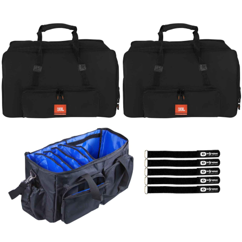 (2) JBL Bags PRX915-BAG-W Wheeled Tote Bags with Utility Transport Bag