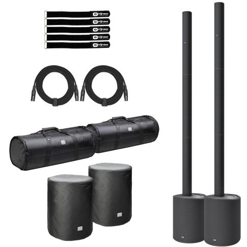 (2) LD Systems MAUI 5 GO 100 Black Column PA Systems with Bags