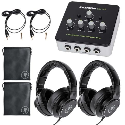 (2) Mackie MC-150 Closed-Back Headphones with 4-Channel Amplifier