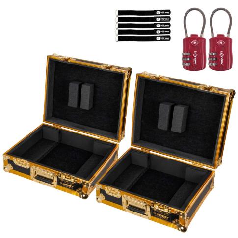 (2) Odyssey FZ1200GOLD Limited Gold Turntable Cases with TSA Locks
