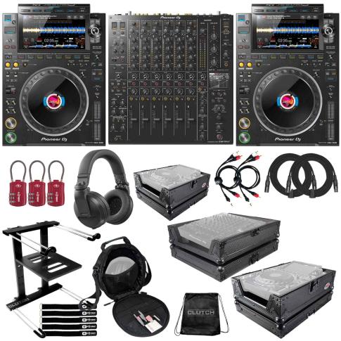 2x Pioneer DJ CDJ-3000 w/ DJM-V10-LF & Black Cases | IDJNOW